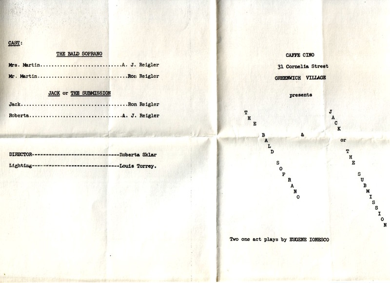 Caffe Cino Flyer, May 1962