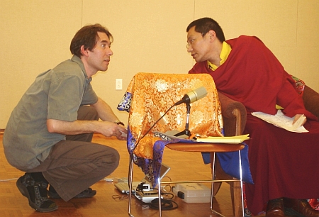 lex and rimpoche at Brookline Public Library