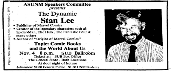 event ad, UNM Daily Lobo, Nov 2, 1976